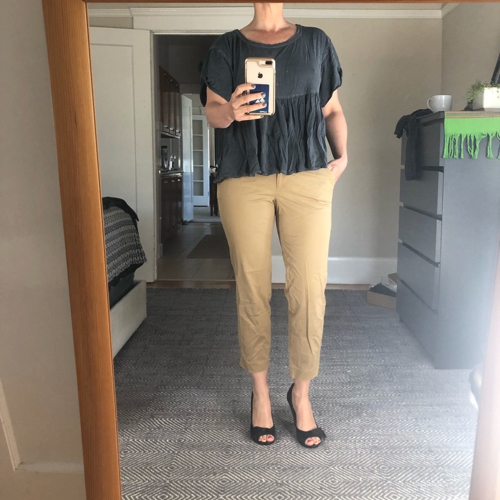 J crew khaki crop pants